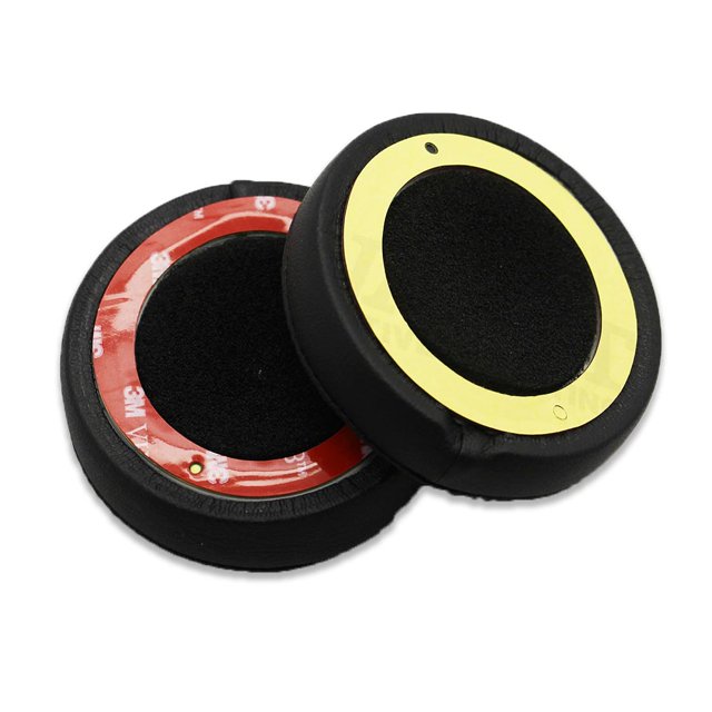Seitruly 1 par de almohadillas de cuero para auriculares, almohadillas para los oídos, cancelación de ruido, accesorios de malla para juegos, repuesto Relojes inteligentes Negro