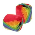 thumbnail image 6 of landege 2 Rolls Cotton Crochet Thread Rainbow Color Handmade DIY Knitting Thread, 6 of 10
