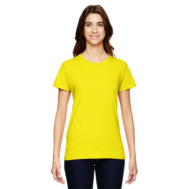 Anvil - Ladies' Lightweight T-Shirt - NEON YELLOW - XL - Walmart.com ...