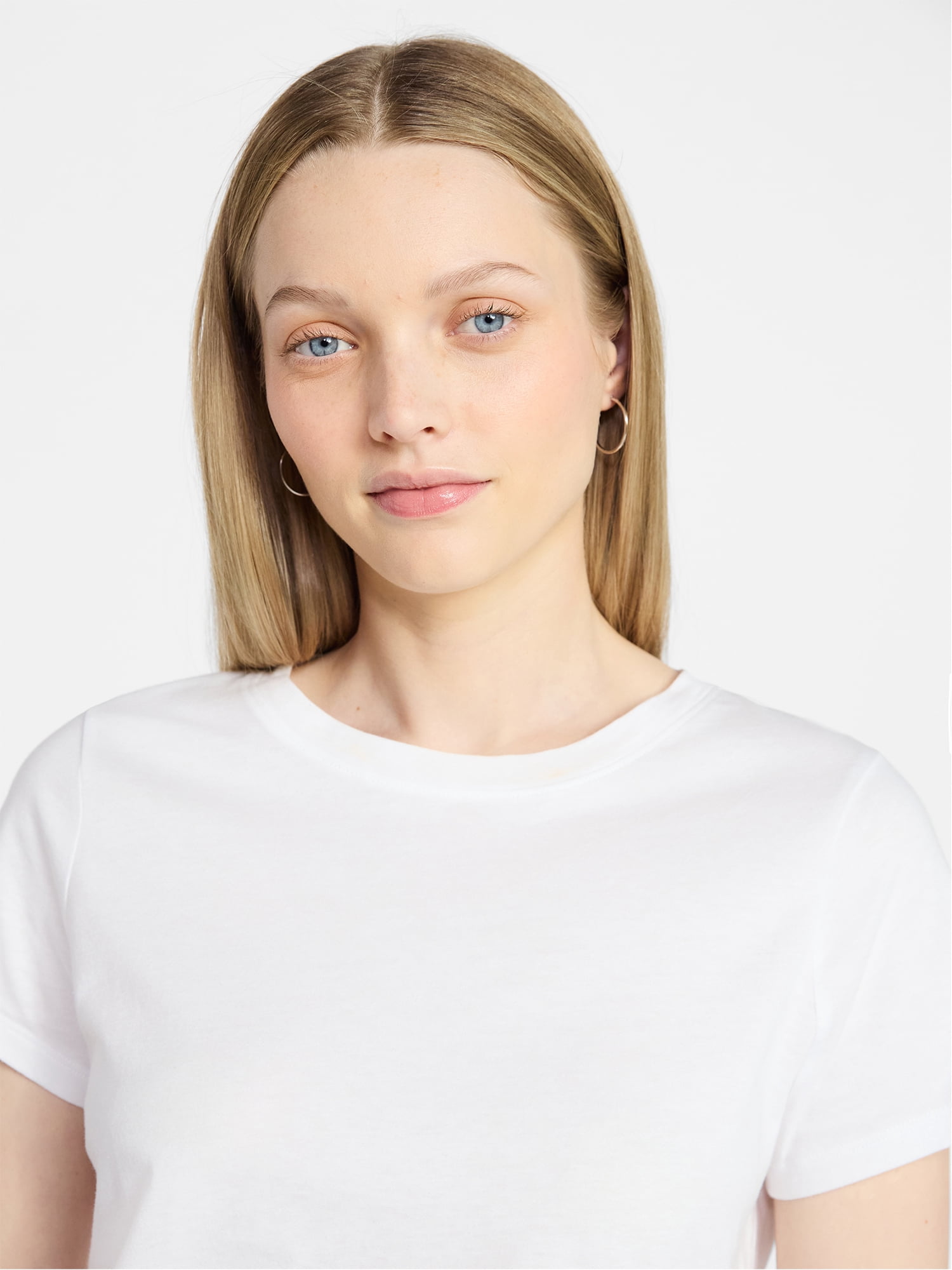 No Boundaries Cropped Cotton Tee with Short Sleeves, Women’s XXS-XXL