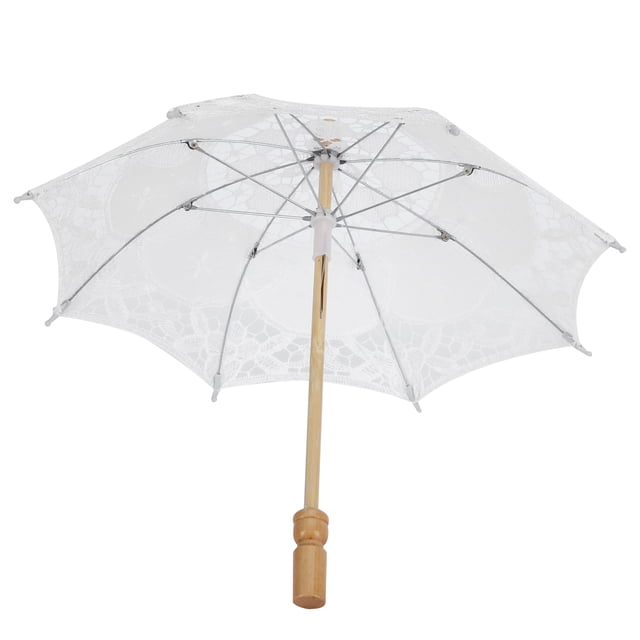 Bridal Umbrella, Exquisite Appearance High-quality Lace Lace Umbrella Easy To Carry For Celebration For Wedding S White