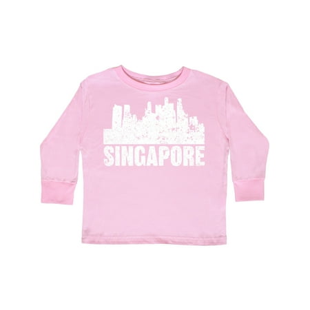 

Inktastic Singapore City Skyline with Grunge Gift Toddler Boy or Toddler Girl Long Sleeve T-Shirt