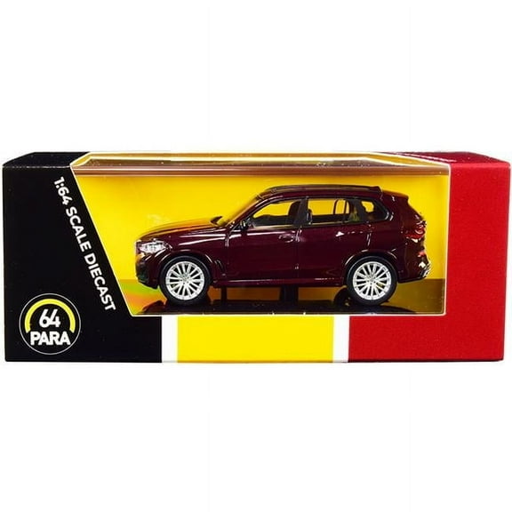 BMW X5 (G05) with Sunroof Ametrine Red Metallic 1/64 Diecast Model Car by Paragon