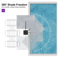 thumbnail image 5 of PURPLE LEAF 9' X 11.5' Rectangle Cantilever Umbrella with Base Outdoor Large Aluminum Patio Umbrella with 3-Year Fade Resistance Recycled Fabric and 360-degree Rotation for Deck Garden, Pebble Grey, 5 of 14
