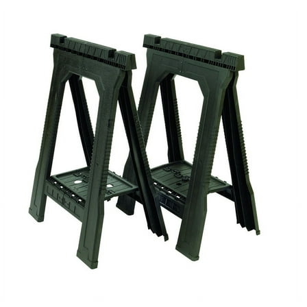 Stanley 32" H x 22-1/2" W x 5" D Folding Sawhorse 800 lb. Black 1 pair