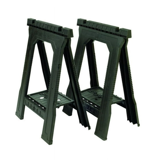 Stanley 32" H x 22-1/2" W x 5" D Folding Sawhorse 800 lb. Black 1 pair