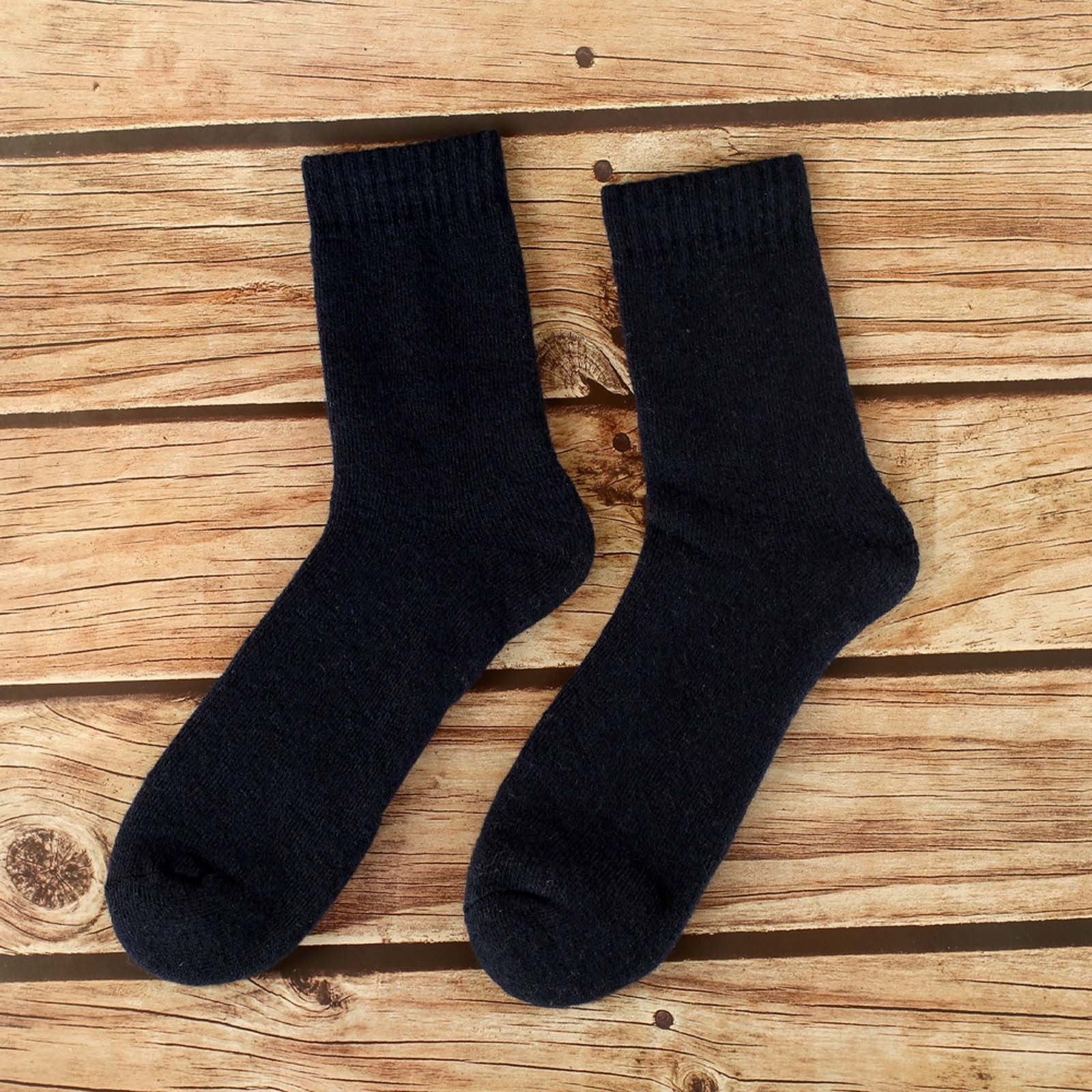 Winter Men Plush Thick Terry Thermal Socks Middle Tube Cashmere Wool