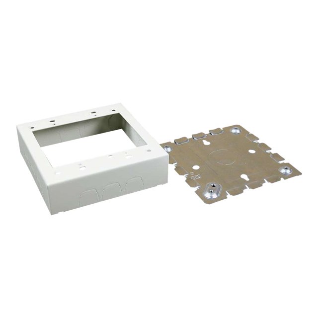 Wiremold Metal Raceway, Extending Power On-Wall Switch and Receptacle Box Fitting, Ivory, 2-Gang, V5748-2