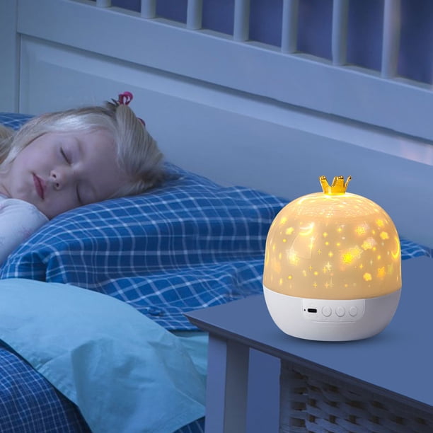 Proyector de luz nocturna con música Crown Rotatable Night ...