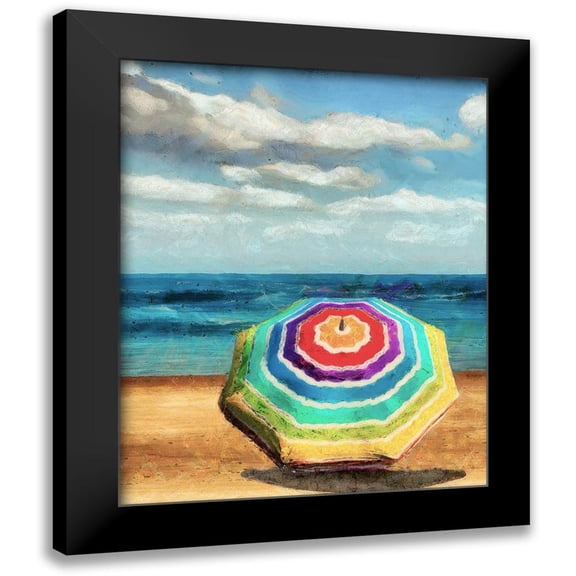 Saunders, Alonzo 12x14 Black Modern Framed Museum Art Print Titled - Beach Umbrella I