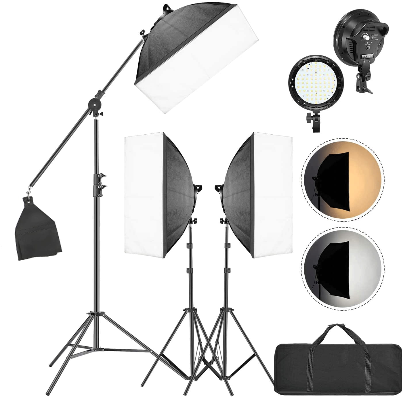 Esddi Update 900W Led Photography Softbox Lighting Kit 20X20 Inch Photo Studio E 