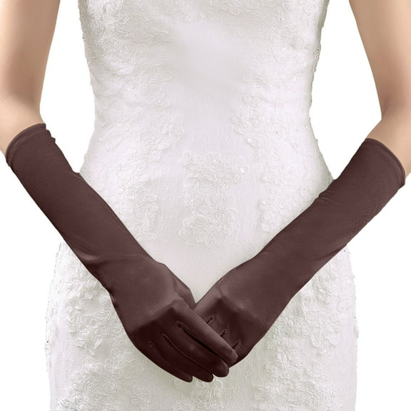 Xmyrz Womens Gloves Satin Wedding Party Gloves Pure Color Basic Style Plain Softable Warm Gloves Mittens