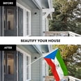 thumbnail image 3 of G128 Combo Pack: 6 Ft Twist Free Aluminum Spinning Flagpole (White) & Equatorial Guinea Flag | 3x5 Ft | LiteWeave Pro Series Printed 150D Polyester | Pole with Flag Included, 3 of 9