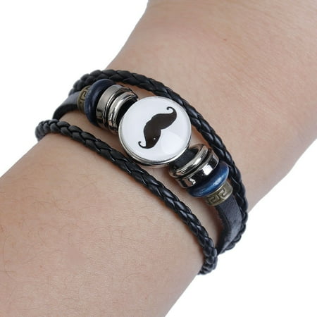 - Real Leather Multi Layer Snap Button Bracelets Fit 18mm/20mm Snap Buttons