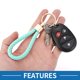 thumbnail image 4 of Llavero de Coche Único Bargains Llavero Universal con Anillo para Llaves de Fob para el Hogar Aleación de Zinc Tono Plateado Azul Pálido 2 Pcs, 4 of 6