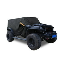 Unique Bargains SUV Cab Car Cover   for jeep Wrangler JK JL Hardtop 2 Door 07-21 Sun Protection 210D   for d Zipper Black