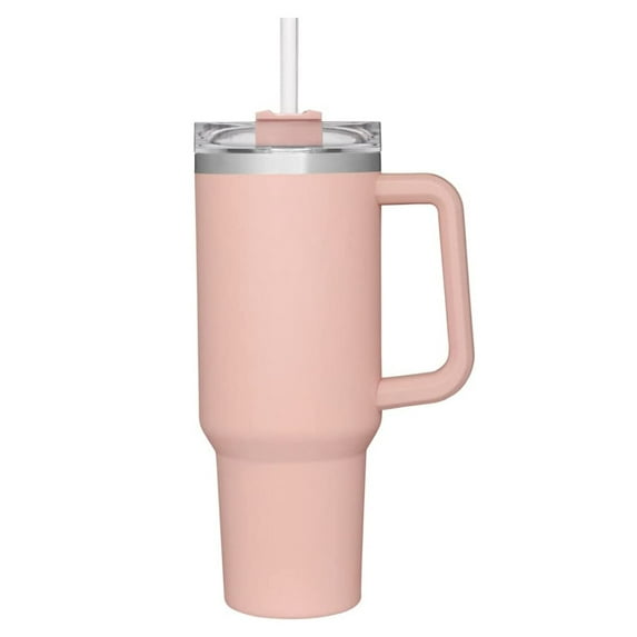 Adventure Travel Reusable Vacuum Quencher Tumbler with Straw, Leak Resistant Lid, Stainless Steel Insulated Cup, Maintains Heat Cold Ice for Hours