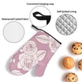 thumbnail image 5 of XMXT Waterproof Oven Mitts and Pot Holders Sets, White Hand Painted Roses Sets Kitchen Cooking Heat Resistant, 4 Pcs, 5 of 8