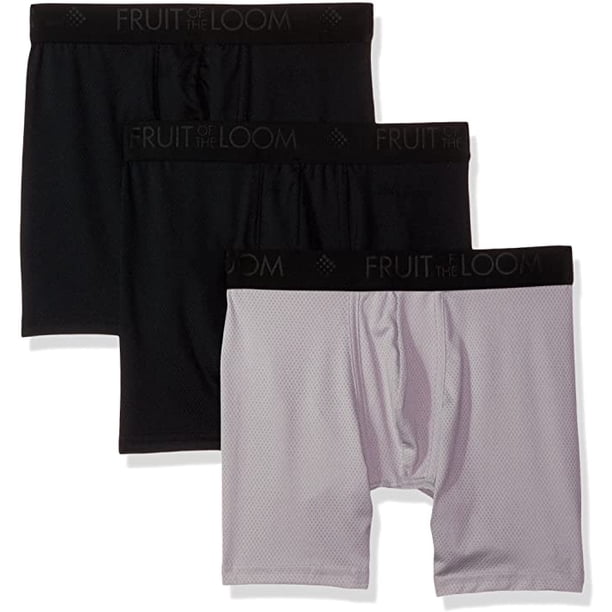 Fruit of the Loom Premium Men's Breathable MicroMesh Boxer Briefs, 3