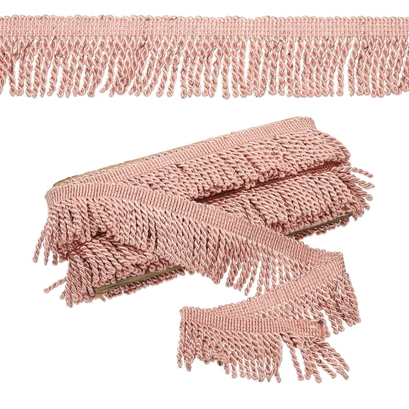Pink Fringe Trim, 5 Yards x 65mm Fringe Trim Curtain Tassel Fringe Trim Fabric Trims Sewing for Curtain Sofa Clothes DIY Decoration