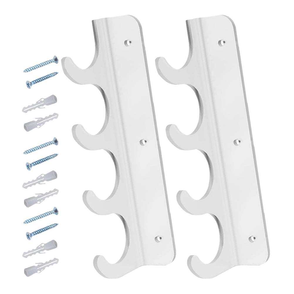 KALLORY 1Set Impact Resistant White Horizontal Fishing Rod Rack with Durable Construction for Wall Rod Storage