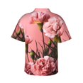 thumbnail image 3 of Daiia Delicate Pink Carnations A Hawaiian Shirt for Men Gentle Cotton Regular Short Sleeve Casual-XX-Large, 3 of 9
