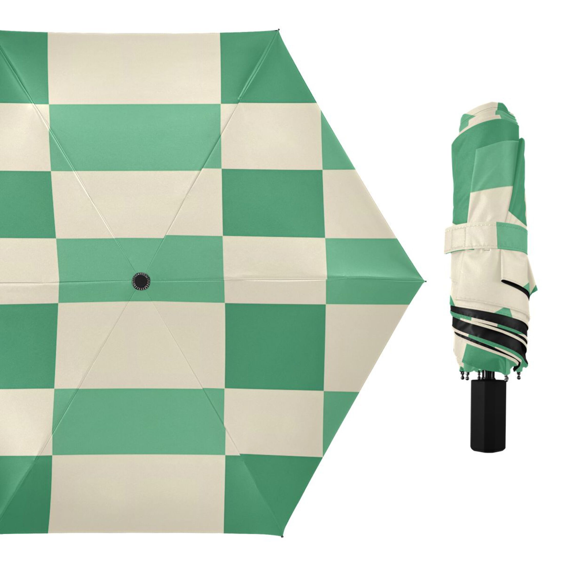 ALAZA Checkered Grid-t3 UPF 50+ Compact Folding Umbrella for Rain Travel Umbrella Packable