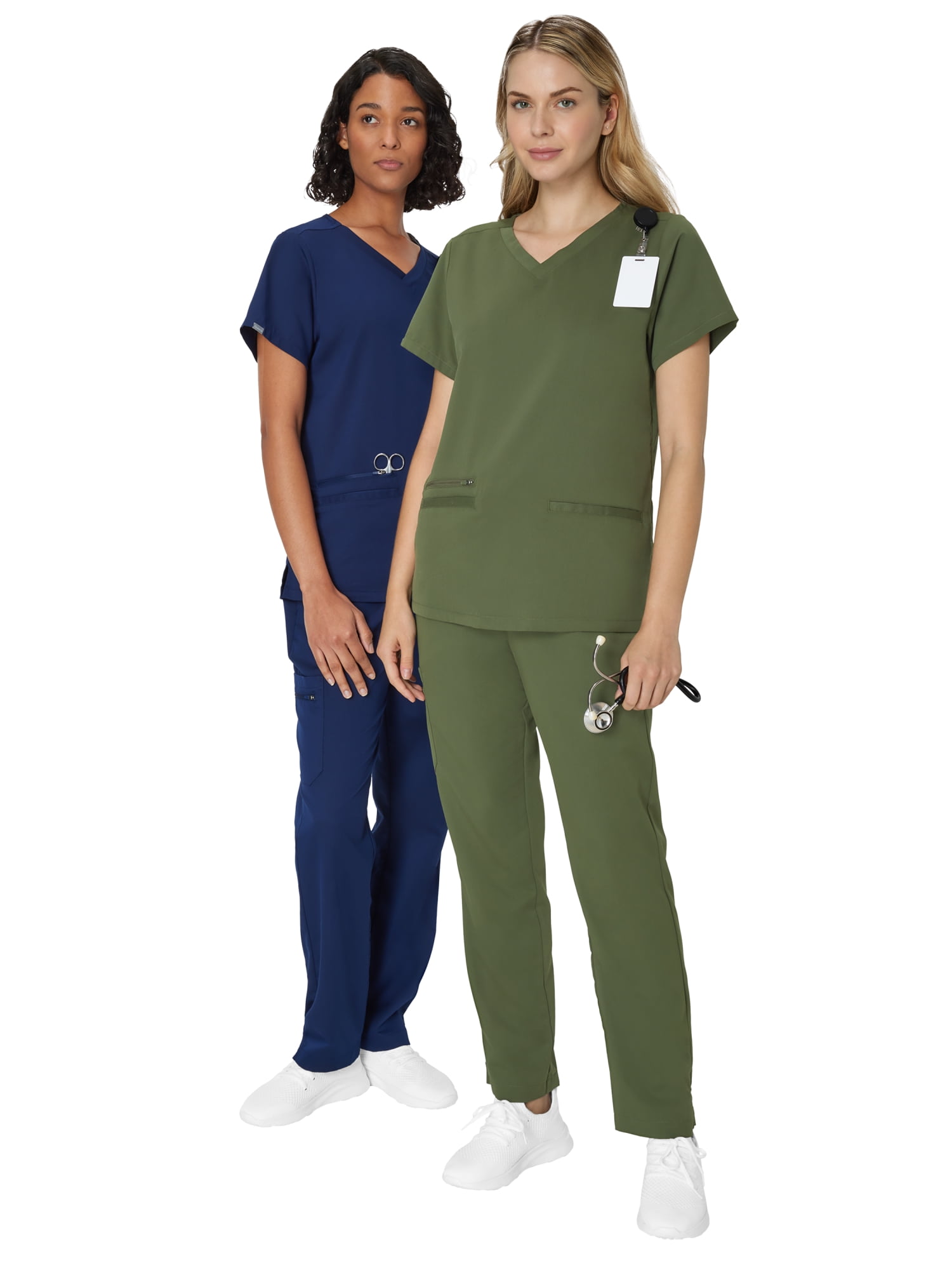 Hanes Women's Scrubs V-Neck Scrub Top, Premium, Short Sleeve, 3 Pocket, Sizes XS-3XL