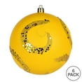 thumbnail image 3 of Vickerman 4" Yellow Matte Sequin Swirl Ornament, 6 per Bag, 3 of 3