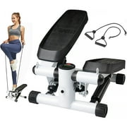 Maraawa Stair Steppers for Exercise with Resistance Band, Capable of Bearing 300 Pounds, with LCD Display Fitness Treadmill