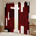 thumbnail image 2 of Manfei Leopard Patchwork Blackout Curtains, Cheetah Print Curtains Pack of 2 (42x84 Each), Red and Black, 2 of 6
