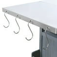thumbnail image 4 of Outdoor Grill Table with Storage Cabinet and Stainless Steel Top, Kitchen Island Outdoor Grill Prep Table with Movable Door Leaf, 1 Drawer, Towel Rack, Lockable Wheels, for Lawn Garden, Blue+Grey, 4 of 9