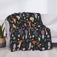 thumbnail image 3 of Honeii Mushrooms print throw blanket, crafted from cozy cotton flannel, offers versatile home decor as a bedding suitable for all seasons.-60"x50", 3 of 6