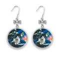 thumbnail image 1 of Boucles d'Oreilles Paresseuses en Forme de Chat avec Nœud et Crochet Percé, 1 of 3