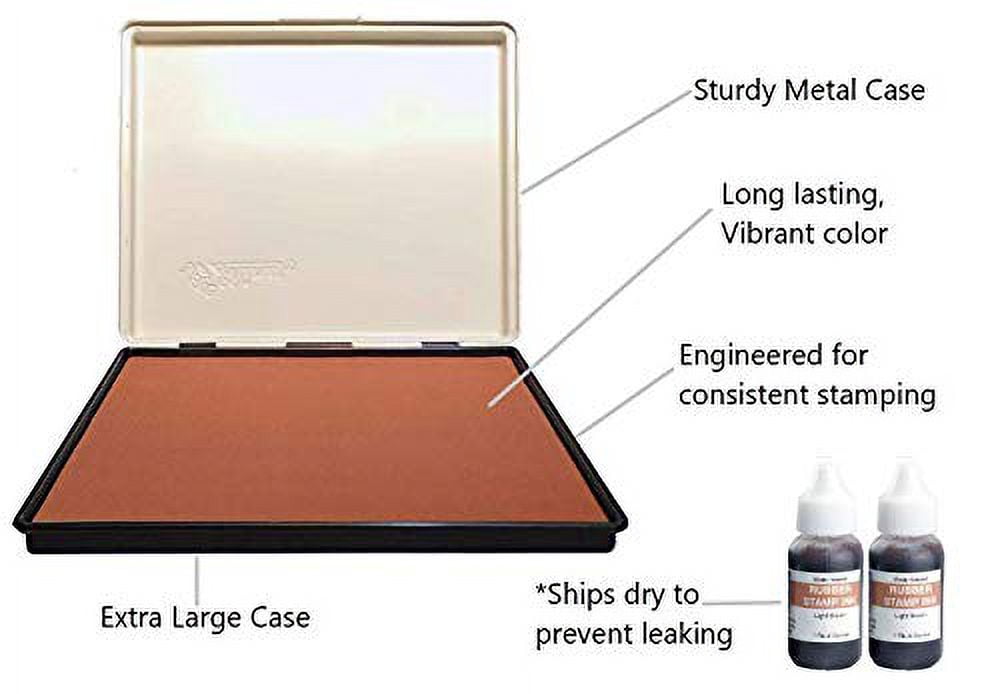 Infusion 7" x 8" Extra Large Industrial Stamp Ink Pad, Your Go to Large Stamp Ink Pad for Bright Color, Even Coverage and Durability, Light Brown Stamp Pad