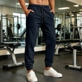 thumbnail image 3 of Vhkiploz Plus Size Taper Cuffed Trousers for Men's Drawstring Elastic Waist Joggers Solid Color Sporty Workout Athletic Sweatpants, 3 of 9