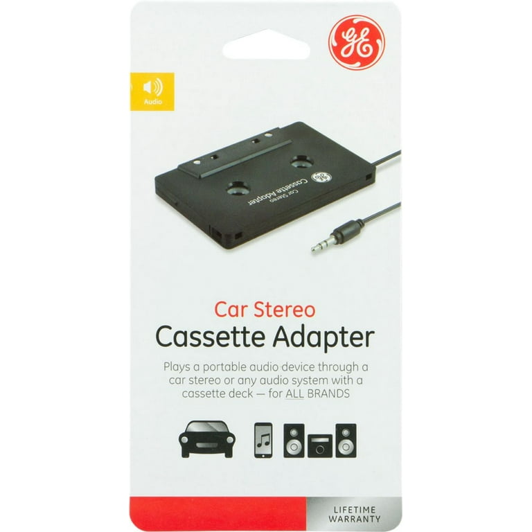 GE Car Stereo Cassette Adapter, Black