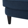 thumbnail image 6 of GDF Studio Ishtar Contemporary Tufted Club Chair with Nailhead Trim, Dark Blue Fabric and Dark Brown, 6 of 12