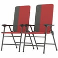 thumbnail image 2 of Outsunny Folding Patio Chairs Set of 2, Padded High Back Lawn Chairs with Armrests, 600D Oxford Fabric, Portable Outdoor Camping Chairs, Red, 2 of 9