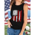 thumbnail image 3 of XCHQRTI American Flag Women Tank Tops Graphic 4th of July Sleeveless Summer Tee, 3 of 7