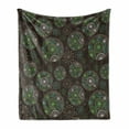 thumbnail image 1 of Sage Soft Flannel Fleece Throw Blanket, Abstract Dandelion Floral Garden Growth Inspired Retro Nature, Cozy Plush for Indoor and Outdoor Use, 60" x 80", Green Brown White, by Ambesonne, 1 of 6