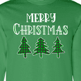 thumbnail image 4 of Inktastic Merry Christmas Green Plaid Christmas Trees Long Sleeve T-Shirt, 4 of 5