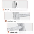 thumbnail image 3 of Rustic White Wooden Wall Mounted Towel Rack, Farmhouse Blanket Ladder for Bathroom or Kitchen - Hand Towel Holder and Home Decor, 3 of 6