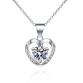 thumbnail image 1 of Colliers Cœur pour Femmes, Collier Pendentif, Collier Pendentif Cœur en Argent Sterling 925 avec Diamant Simulé, 1 of 4