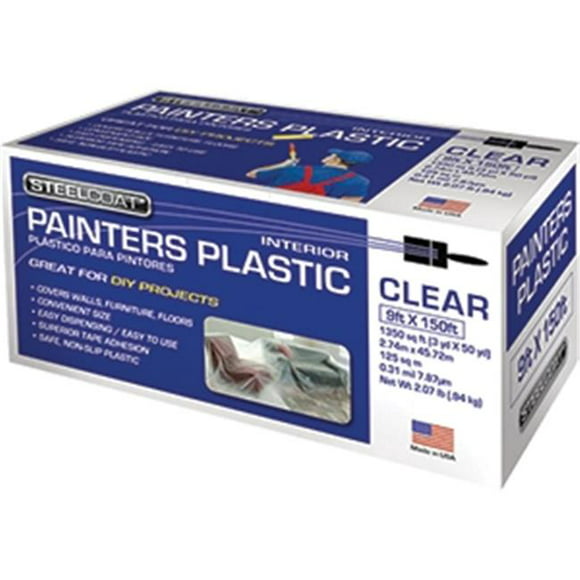 Steelcoat FG-P9934-28 9 x 150 ft. - 0.31 Mil Clear Steelcoat Painters Plastic