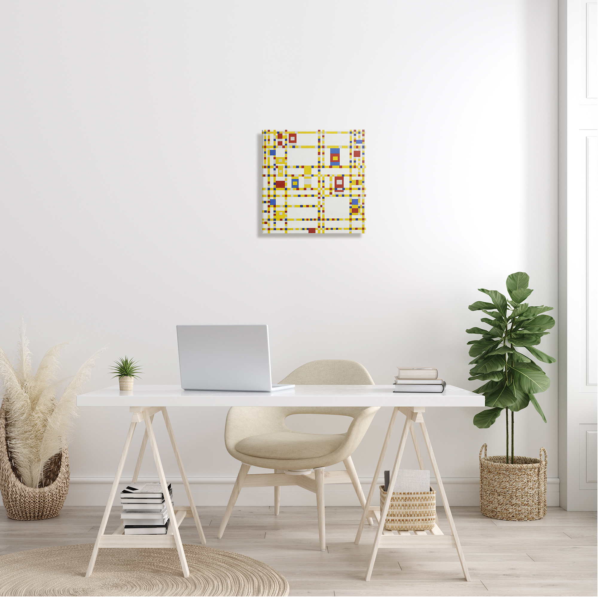 Stupell Industries Broadway Boogie Woogie Piet Mondrian Classic Abstract Painting Painting Gallery Wrapped Canvas Print Wall Art, Design by one1000paintings
