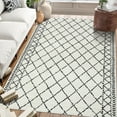 thumbnail image 4 of Hasoo 5' x 8' Area Rug Vintage Geometric Shag Area Rug for Living Room Indoor Thick Shaggy Entryway Floor Carpet for Bedroom Dorm, Beige, 4 of 5