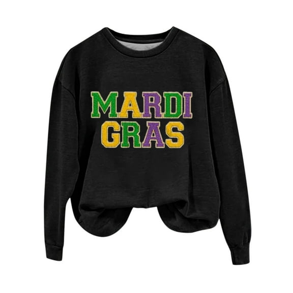 Tweang Mardi Gras Sweatshirts for Women Mardi Gras Shirts for Women Plus Size Tunic Tops for Women Blazers for Women Knit Tops for Women Shirts for Women Womens Half Zip Pullover Black L
