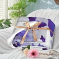 thumbnail image 6 of Butterfly Blanket Beautiful Purple Butterfly Throw Blanket Ultra Soft Flannel Fleece Butterflies Blanket Gifts for Kids Adults 50"X40", 6 of 6