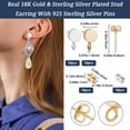 thumbnail image 2 of 20 pendientes planos y redondos con aro chapados en oro de 18 quilates y plata de ley 925, accesorios para hacer joyas., 2 of 9